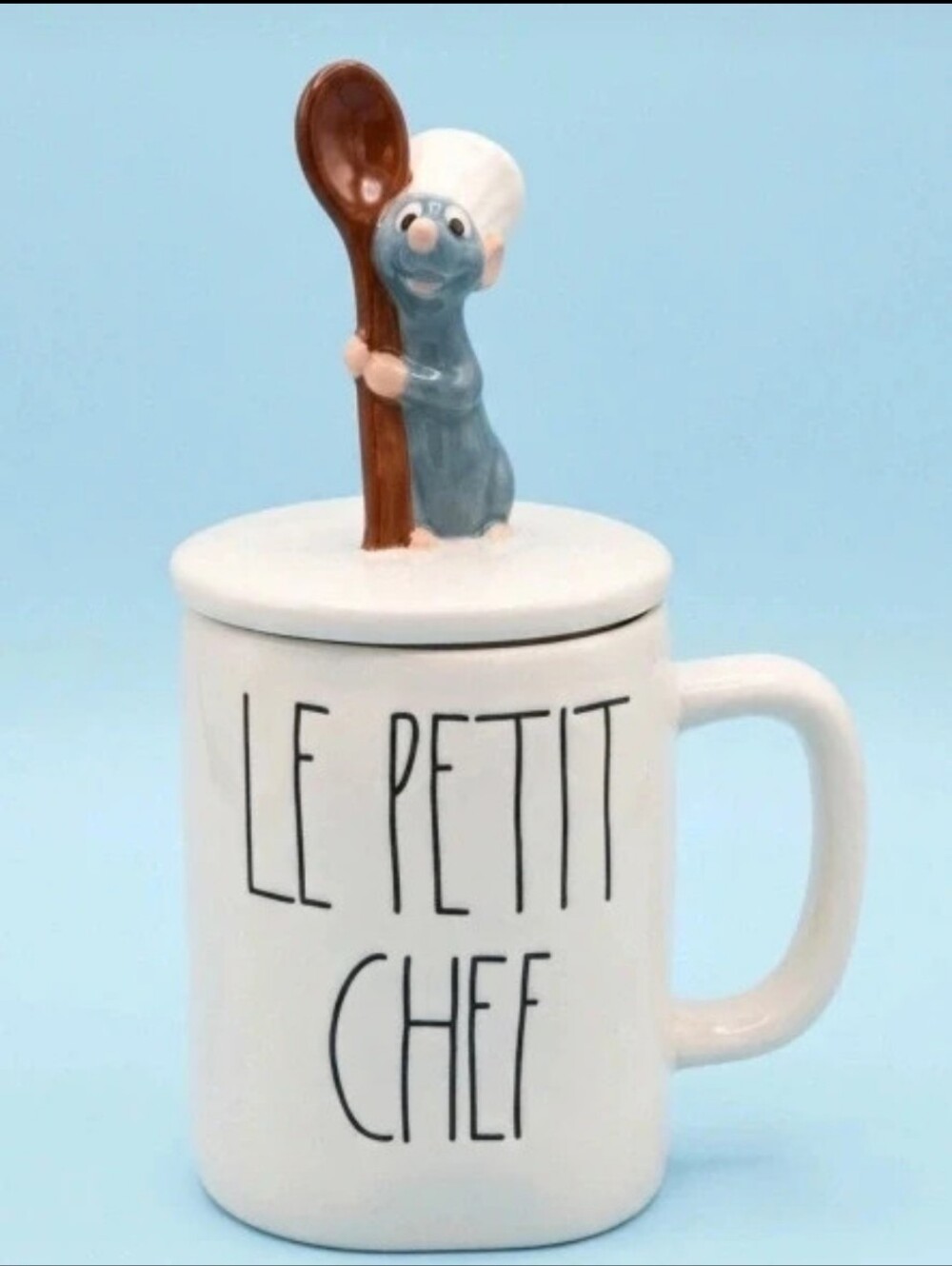 Rae Dunn Disney Pixar Ratatouille Le Petit Chef Mug with 3D Remy Lid Topper HTF7